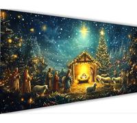 Paint by Numbers for Adults Christmas Paint by Numbers with Frame Religion Painting Kits Canvas,Crafts for Adults DIY Oil Hand Painting Kit,Acrylic Drawing Paintwork,Wall Decor Gift 80x160cm LE-1413