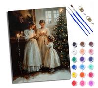 Paint by Numbers for Adults Christmas Tree Girl Painting by Numbers for Adults DIY Canvas Kits Crafts Kits for Relax and De-Stress Gift Home Decoration with Frame