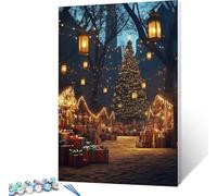 Paint by Numbers for Adults Christmas Tree Paint by Numbers Gift on Canvas, DIY Crafts Oil Painting Art Kits, Acrylic Oil Painting Kits with Brushes, Room Decor, Gifts for Women 36x48in 3-5035
