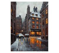 Paint by Numbers for Adults, City Painting by Numbers Canvas for Children Wall Art Supplies 16 x 12 in, DIY Architecture Colorful Canvas Painting Adult Crafts for Room Decor, Gifts for Women LSJ-3901