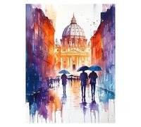 Paint by Numbers for Adults, City Painting by Numbers Canvas for Children Wall Art Supplies 22 x 16In, DIY Abstract Colorful Canvas Painting Adult Crafts for Room Decor, Gifts for Women LSJ-3272