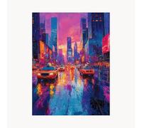 Paint by Numbers for Adults, City Painting by Numbers for Adults, Craft Kits for Kids with Landscape Color Canvas for Painting 16x22in Acrylic Paint and Brush, Wall Art for Living Room Decor FYH-3480