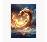 Paint by Numbers for Adults Cloud Paint by Numbers Kits 28x20In with Acrylic and Pens Color Canvas for Painting, Dragon Paintings Hobbies for Adults Women, Wall Art Room Decor Gifts for Women FYH-8489
