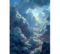 Paint by Numbers for Adults Cloud, Sky DIY Paint by Numbers Kits, Acrylic Painting Adult Crafts with Brushes and Acrylic, Arts and Crafts Canvas for Beginners Kits, for Home Decor, 12x16in A-8913