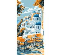Paint by Numbers for Adults - Coastal City Paint by Numbers Kits for Beginner, Without Frame DIY Acrylic Oil Adult Painting by Number Canvas Kits, Perfect for Home Wall Decor Gifts 20x40in o-201