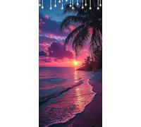 Paint by Numbers for Adults Coconut Trees Paint by Numbers Kits Sea DIY Canvas Oil Painting Kit for Kids or Beginner with 3 - Brushes and Acrylic, Halloween Decorations 100X150cm Without Frame P0-215