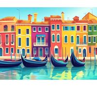 Paint by Numbers for Adults, Color Small Town Paint by Numbers, DIY Acrylic Pigment Drawing Paintwork Arts and Crafts Painting Kit for Home Wall Decor, Birthday Gifts for Women,20×28in Frameless 0F-42