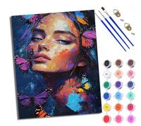 Paint by Numbers for Adults Colorful Beauty Avatar Painting by Numbers for Adults DIY Canvas Kits Crafts Kits for Relax and De-Stress Gift Home Decoration with Frame