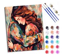 Paint by Numbers for Adults Colorful Couple Hugging Painting by Numbers for Adults DIY Canvas Kits Crafts Kits for Relax and De-Stress Gift Home Decoration with Frame