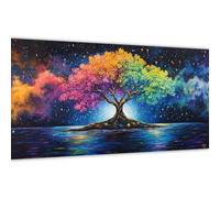Paint by Numbers for Adults Colorful，Paint by Numbers Tree Of Life DIY Kits for Adults Beginners，Color Canvas Oil Painting 3 Brushes & Acrylic Set，Home Wall Decor Art Crafts Women Hobby 32x64in Y#A19