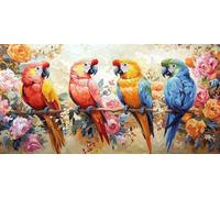 Paint by Numbers for Adults, Colorful Parrot Painting by Number Kits On Canvas, Adults Beginners DIY Acrylic Oil Craft Art Painting Kits with Brushes Gifts for Home Wall Decor (20x40inch/50x100cm) w59
