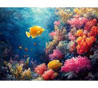 Paint by Numbers for Adults Coral Paint by Numbers Fish Painting Kits on Canvas, Crafts for Adults DIY Oil Hand Painting Art Kit, Acrylic Drawing Paintwork, Home Wall Decor Gifts 40x50cm E1-1265