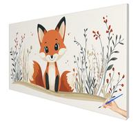 Paint by Numbers for Adults Cute 120x50cm Large Animals Painting by Numbers for Adults Beginner DIY Color Oil Paintings on Canvas Kits with Acrylic Paints Brushes for Autumn Decorations Gifts M-41