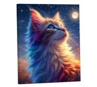 Paint by Numbers for Adults Cute,Paint by Numbers Cat DIY Kits for Adults Beginners,Color Canvas Oil Painting with 3 Brushes and Acrylic Set,Home Wall Decor Art and Crafts Women Hobby 40x52in Y#B708