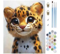 Paint by Numbers for Adults,Cute Paint by Numbers,DIY Leopard Canvas Oil Painting Kit for Kids or Beginner with 3 Brushes Acrylic Pigment for Room Decor Gifts for Women,Without Frame 70x100cm D1-867