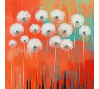 Paint by Numbers for Adults Dandelion Paint by Numbers Art Pattern Design, Acrylic Paintngs On Clear Symbols Colored Canvas, Easy DIY Acrylic Pigment Drawing Paintwork for Home Wall Decor, 80X80CM