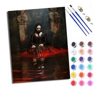 Paint by Numbers for Adults Dark Style Woman Painting by Numbers for Adults DIY Canvas Kits Crafts Kits for Relax and De-Stress Gift Home Decoration with Frame