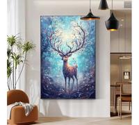 Paint by Numbers for Adults Deer Paint by Numbers for Adults with Frame 20x28inch Animal DIY Oil Paintings Kit with Acrylic Paints and 3 Size Brushes for Home Wall Room Decor, Gifts for Women b-854