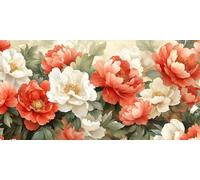 Paint by Numbers for Adults, DIY Acrylic Oil Painting Kits on Canvas Without Frame, Painting by Numbers Kit 80x160cm/32x64inch Home Wall Decor, Multiple Styles Peony Flowers Beautiful Beginners A-554
