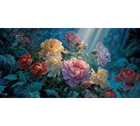 Paint by Numbers for Adults, DIY Acrylic Oil Painting Kits on Canvas Without Frame, Painting by Numbers Kit 45x90cm/18x36inch Home Wall Decor, Multiple Styles Rose Flowers for Gifts & Beginners A-919