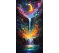 Paint by Numbers for Adults, DIY Acrylic Oil Painting Kits on Canvas Without Frame, Painting by Numbers Kit 80x160cm/32x64inch Home Wall Decor, Multiple Styles Dreamy Waterfall Gifts & Beginners A-532