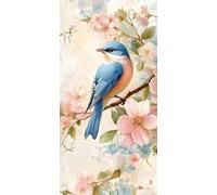 Paint by Numbers for Adults, DIY Acrylic Oil Painting Kits on Canvas Without Frame, Painting by Numbers Kit 30x60cm/12x14inch Home Wall Decor, Multiple Styles Cherry Blossom Bird Beginners A-887