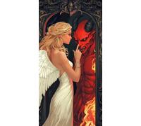 Paint by Numbers for Adults, DIY Acrylic Oil Painting Kits on Canvas Without Frame, Painting by Numbers Kit 45x90cm/18x36inch Home Wall Decor, Multiple Styles Girl Devil for Gifts & Beginners A-590