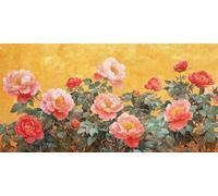 Paint by Numbers for Adults, DIY Acrylic Oil Painting Kits on Canvas Without Frame, Painting by Numbers Kit 45x90cm/18x36inch Home Wall Decor, Multiple Styles Peony Flowers for Gifts & Beginners A-553