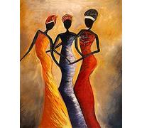 Paint by Numbers for Adults DIY Art African Women 16x20 inch Linen Canvas Acrylic Stress Less Painting Gifts Home Decoration