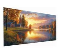 Paint by Numbers for Adults, DIY Autumn Paint by Numbers for Adults, DIY Nature Oil Painting Art Kits on Canvas for Women's Hobbies, for Gifts and Home Wall Decor (without Frame), 12x28 Inch, A-49