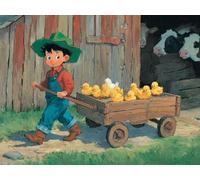 Paint by Numbers for Adults, DIY Canvas Oil Painting Kits for Kids or Beginner with Paint Brushes Acrylic Pigment Drawing Paintwork 16x20inch Without Frame Gift Home Wall Decor Cute Farm B496
