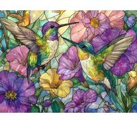 Paint by Numbers for Adults, DIY Canvas Oil Painting Kits for Kids or Beginner with Paint Brushes Acrylic Pigment Drawing Paintwork 8x12inch Without Frame Home Wall Decor Colorful Hummingbird B226
