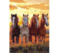 Paint by Numbers for Adults, DIY Horse Paint by Numbers for Adults, DIY Animal Oil Painting Art Kits on Canvas for Women's Hobbies, for Gifts and Home Wall Decor (without Frame), 12x16 Inch, C-07