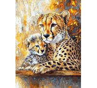 Paint by Numbers for Adults, DIY Leopard Paint by Numbers for Adults, DIY Animal Oil Painting Art Kits on Canvas for Women's Hobbies, for Gifts and Home Wall Decor (without Frame), 24x32 Inch, D-69