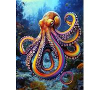 Paint by Numbers for Adults, DIY Octopus Paint by Numbers for Adults, DIY Animal Oil Painting Art Kits on Canvas for Women's Hobbies, for Gifts and Home Wall Decor (without Frame), 20x28 Inch, J-81