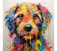 Paint by Numbers for Adults,DIY Oil Number Painting Canvas Kits, Adults for Gifts Home Wall Decor,16X16Inch,Colorful Graffiti Dog ,Pug,Frameless