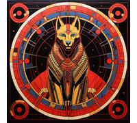 Paint by Numbers for Adults,DIY Oil Number Painting Canvas Kits, Adults for Gifts Home Wall Decor,16X16Inch，Ancient Egypt Style Red Wolf Magic Circle,with Frame