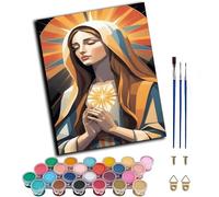 Paint by Numbers for Adults,DIY Oil Number Painting Canvas Kits, Adults for Gifts Home Wall Decor,20x16inch，Our Lady of Glory,Frameless