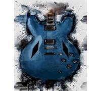 Paint by Numbers for Adults,DIY Oil Painting Gift Kits 16 * 20 inch Hand Painted Digital Painting Art Home Decoration -Watercolor Blue Guitar,Frameless