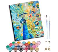 Paint by Numbers for Adults,DIY Oil Painting Gift Kits 16 * 20 inch Hand Painted Digital Paints Art Home Decoration -Watercolor Animal Peacock,Frameless