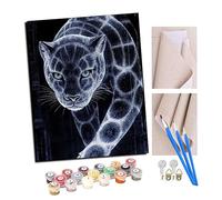 Paint by Numbers for Adults DIY Painting Kit with 40X50cm Pre-Printed Textured Art Canvas Acrylic Paints & 4 Brushes Ideal for Beginners with FrameDigital Snow Leopard