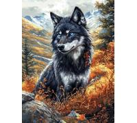 Paint by Numbers for Adults, DIY Wolf Paint by Numbers for Adults, DIY Nature Oil Painting Art Kits on Canvas for Women's Hobbies, for Gifts and Home Wall Decor (without Frame), 24x32 Inch, J-65
