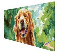 Paint by Numbers for Adults Dog 120x50cm Large Animals Painting by Numbers for Adults Beginner DIY Color Oil Paintings on Canvas Kits with Acrylic Paint Brushes Autumn Decorations Gifts for Women J-82