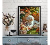 Paint by Numbers for Adults Dog, Paint by Numbers for Children, DIY Easy Hand-Painted Oil Paintings for Relaxation and Home Decor, Gifts for Women/Men, Garden 16x24in/40x60cm (Without Frame) Y3-998