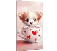 Paint by Numbers for Adults Dog Paint by Numbers with Frame, Hobbies for Adults Women DIY Canvas Oil Painting Kits with Brushes and Acrylic Pigment, Room Decor, Gift for Women, 70x140cm Cup k-1506
