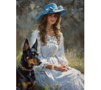 Paint by Numbers for Adults Dog, Woman Paint by Numbers Kits, DIY Color Oil Painting Adult Crafts, Painting Kits with Brushes and Acrylic, for Home Wall Decor, Gifts for Women, 20x28in 5-8471