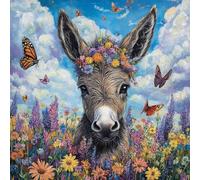 Paint by Numbers for Adults Donkey Paint by Numbers Butterfly Canvas Art Paintings for Beginners, DIY Color Oil Painting kits with Acrylic Pigment and 3 Brushes, Wall Art Decor for Bdroom, 60X60CM