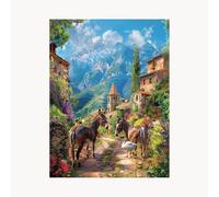 Paint by Numbers for Adults, Donkey Painting by Numbers for Adults, Craft Kits for Kids with Landscape Color Canvas for Painting 32 x 44in Acrylic Paint and Brush for Living Room Decor FYH-2215
