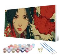 Paint by Numbers for Adults, Dragon Paint by Numbers Cartoon Painting Kits for Adults Pattern Design DIY Art Crafts for Home Room Decor, Wall Art, Bedroom Decor, Gifts 32 x 64 inch -hcw25074BW16