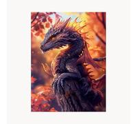 Paint by Numbers for Adults, Dragon Painting by Numbers for Adults, Craft Kits for Kids with Animal Color Canvas for Painting 12x16 in Acrylic Paint and Brush, Wall Art for Living Room Decor FYH-5772